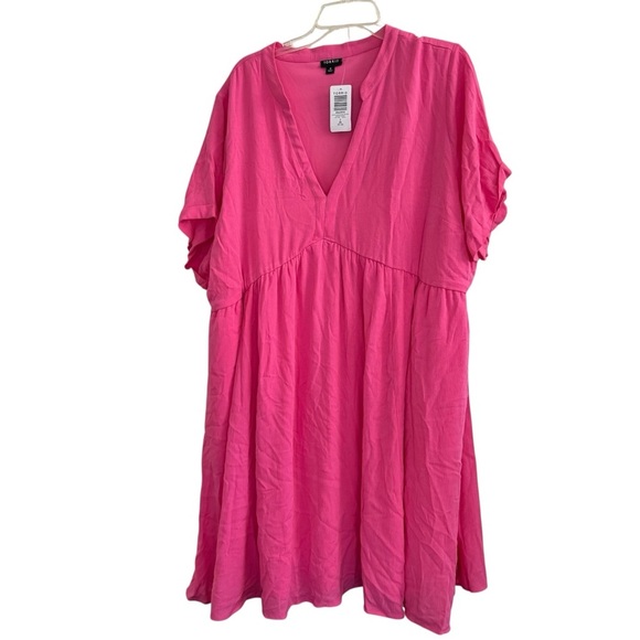 Torrid Pink Mini Washable Gauze Hi Low Waist Tunic Dress V-neck Size 3X NWT - Picture 6 of 10